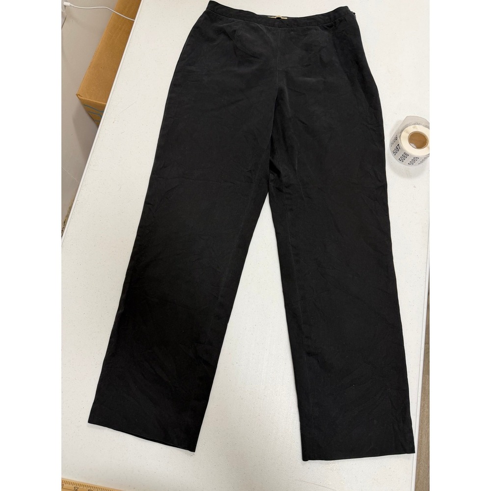 Jones New York Country Black Straight Leg‎ Stretch Trousers Side Zip Size 10